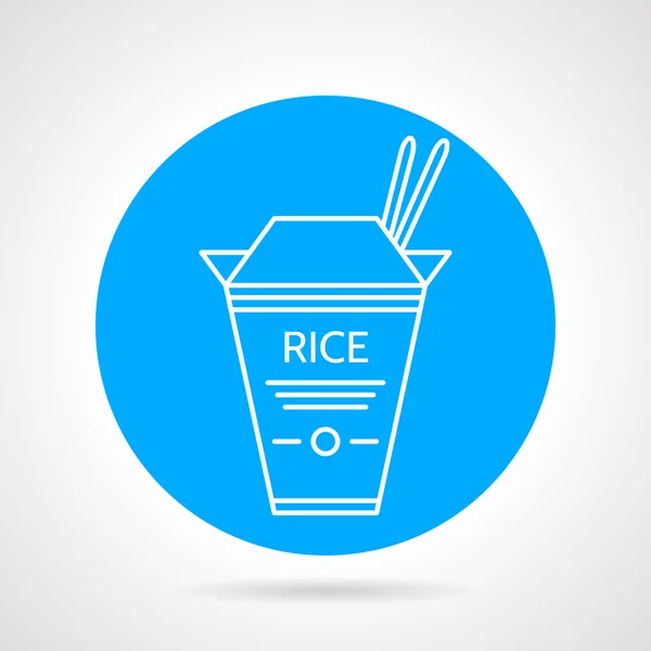 Caja de arroz icono vector redondo — Vector de stock