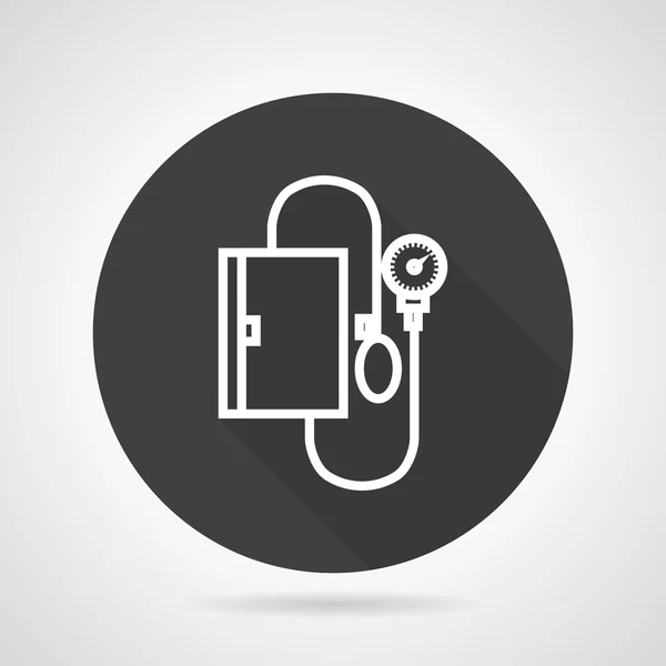 Tonometer zwarte ronde vector pictogram — Stockvector