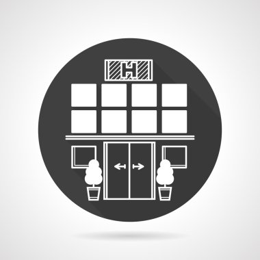 Hastane siyah yuvarlak vektör simgesi