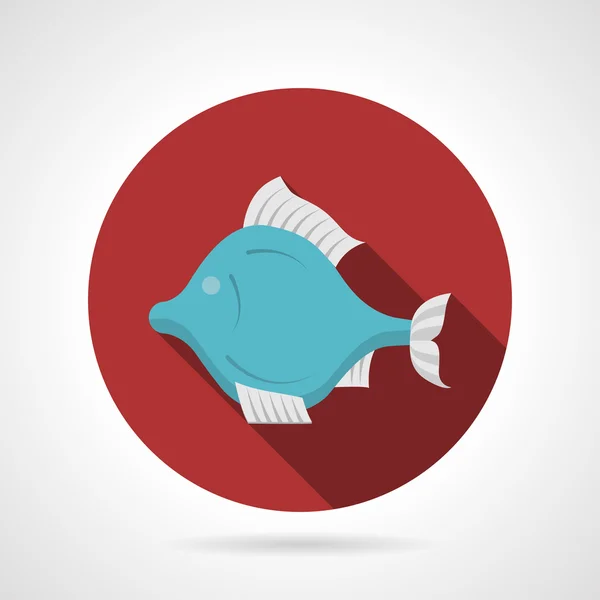 Peces exóticos icono vector redondo rojo — Vector de stock