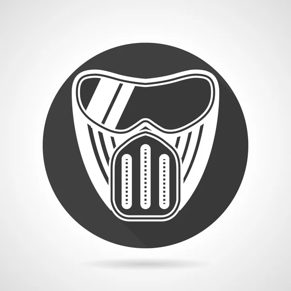 Paintball masker zwart ronde vector pictogram — Stockvector