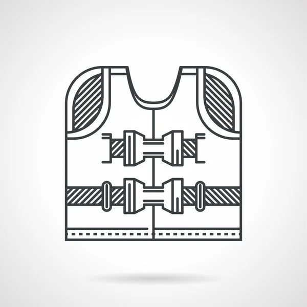 Rescuing vest flat line vector icon — Stock Vector