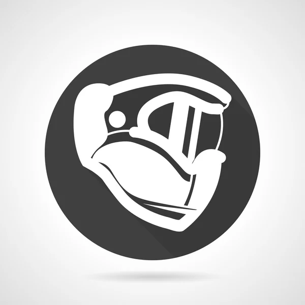 Sport helm zwart ronde vector pictogram — Stockvector