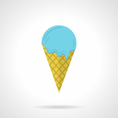 Ice cream cone flat color vector icon