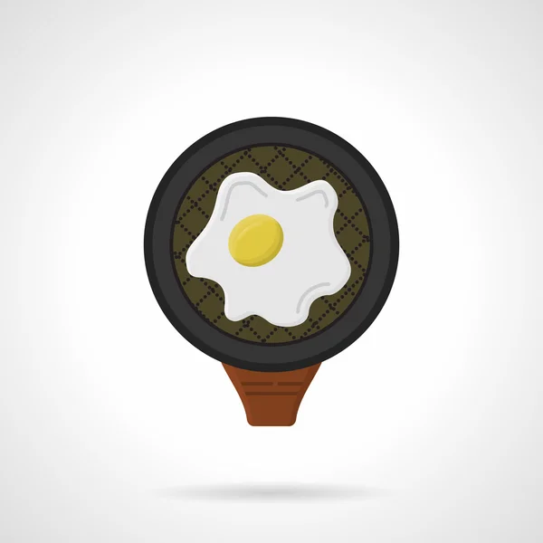 Fried egg flat colored vector icon — Stock Vector