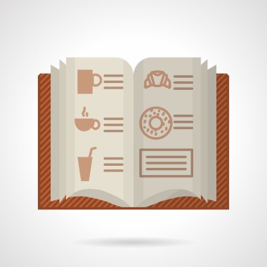 Kahverengi menü düz renk vektör simgesi