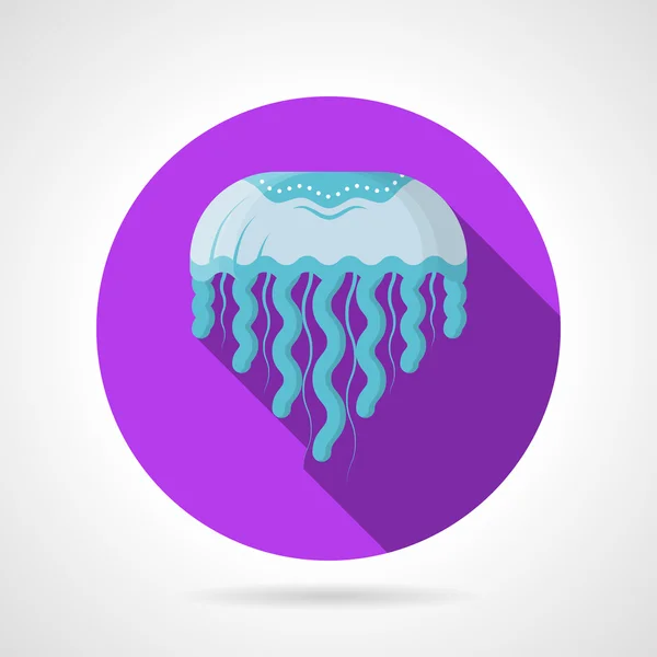 Medusas azules planas icono vector redondo — Vector de stock