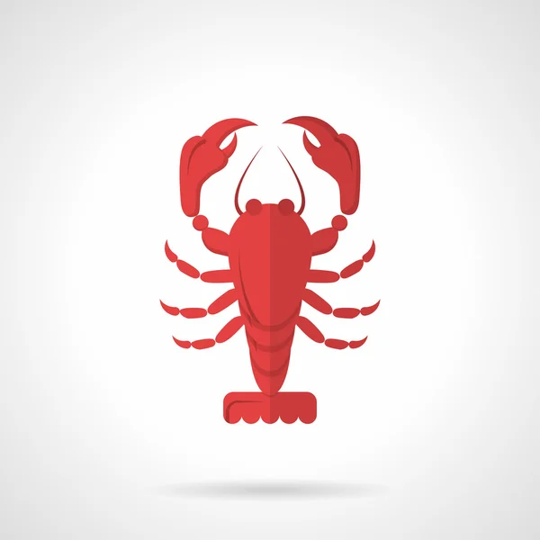 Red crawfish flat color vector icon — Stock Vector