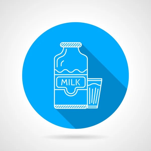 Ícone de vetor de linha para garrafa de leite e vidro — Vetor de Stock