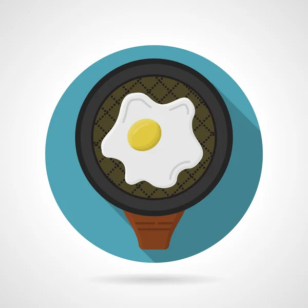 Düz renk vektör simgesi kızarmış yumurta için — Stok Vektör