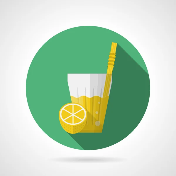 Flat color vector icon for glass of lemonade — Stock Vector