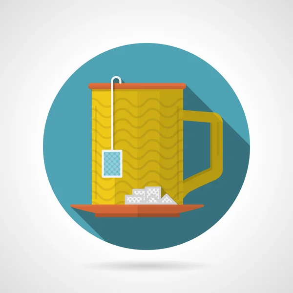 Flat color vector icon for teacup — Stock Vector
