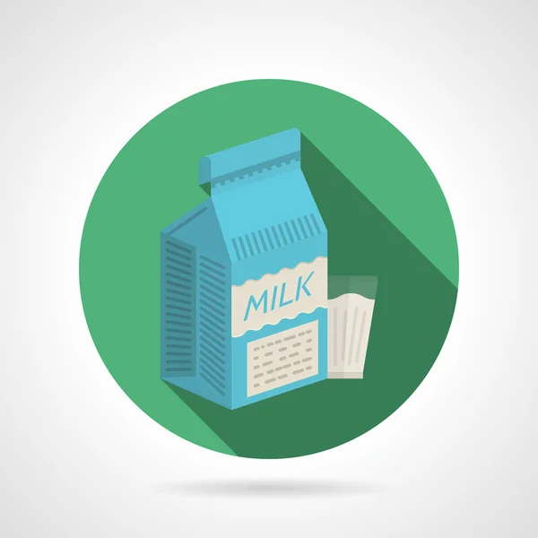 Ícone vetorial de cor plana para pacote de leite —  Vetores de Stock