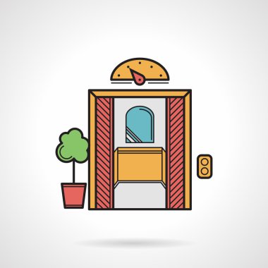 Retro Asansör düz renk vektör simgesi