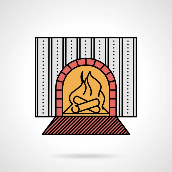 Fire place flat color vector icon — Stock Vector