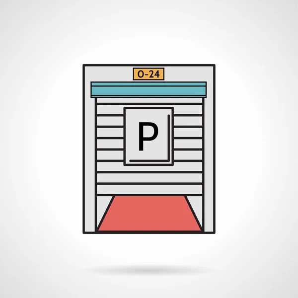 Porte de stationnement couleur plate icône vectorielle — Image vectorielle