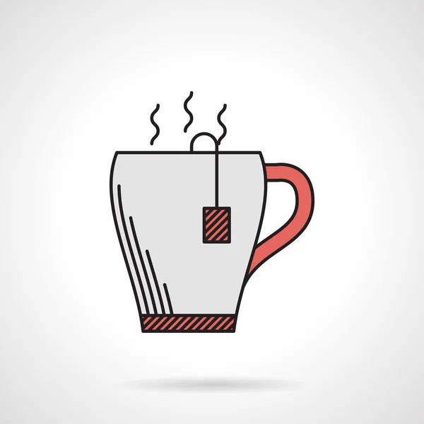Élégante tasse à thé icône vectorielle de couleur plate — Image vectorielle