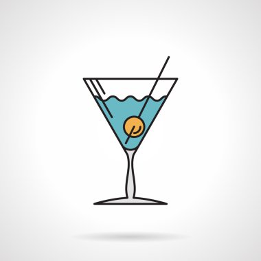 Kokteyl düz renk vektör simgesi