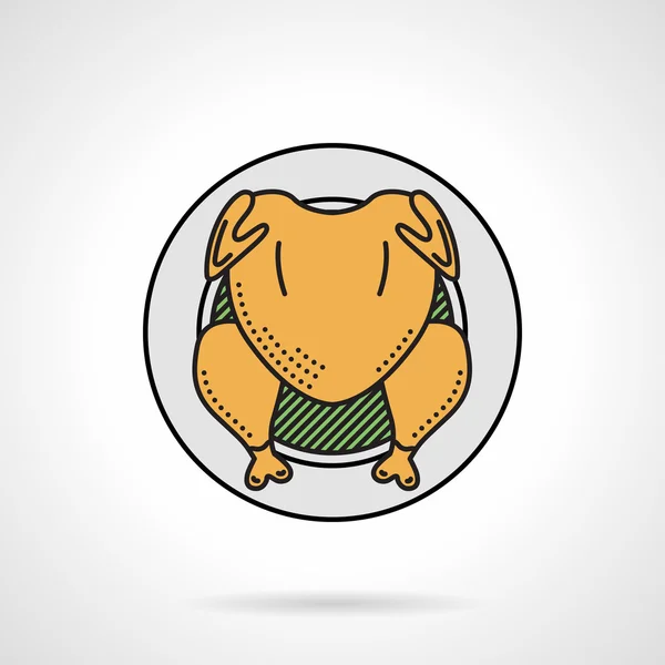 Pollo asado icono vector de color plano — Vector de stock