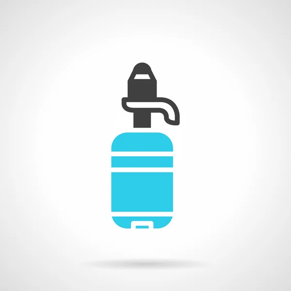 Botella de agua negro y azul icono de vector plano — Vector de stock