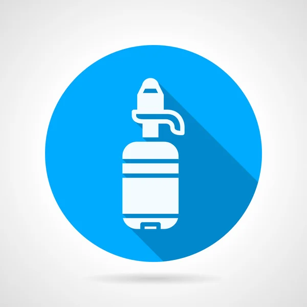Fles met pomp blauwe ronde vector pictogram — Stockvector