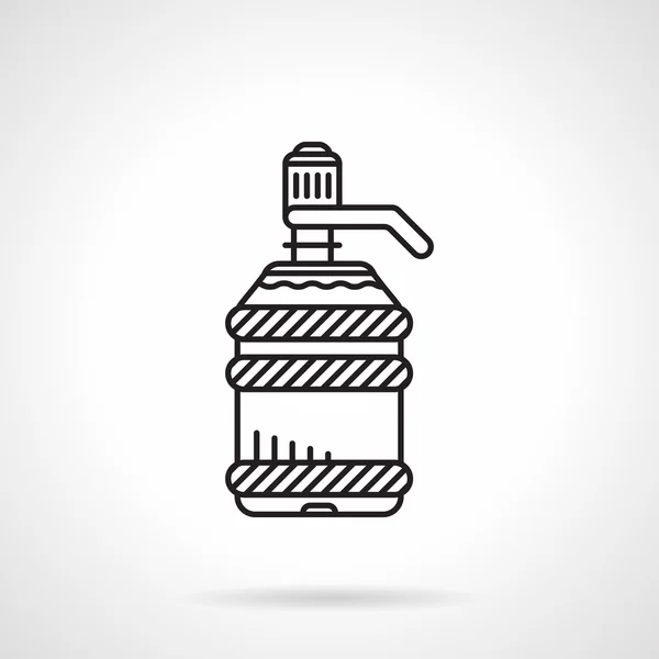 Flat line water cooler bottle vector icon — Stock Vector