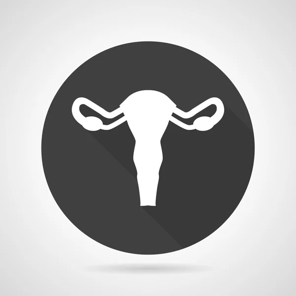 Uterus black round vector icon — Stock Vector