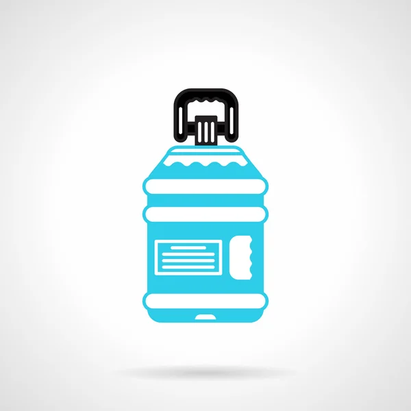 Botella de agua con etiqueta icono de vector plano — Vector de stock