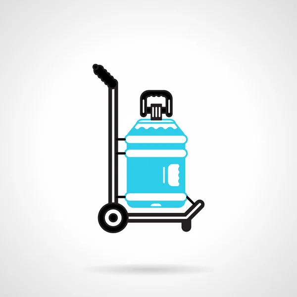 Water delivery black and blue vector icon — Stock Vector