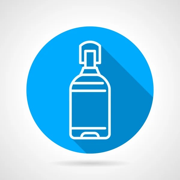 Plastic bottle blue round vector icon — Stock Vector