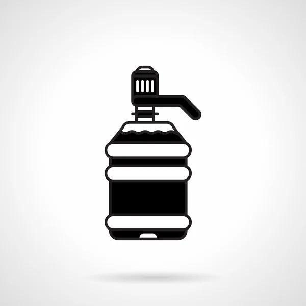 Black large water bottle vector icon — Stock Vector