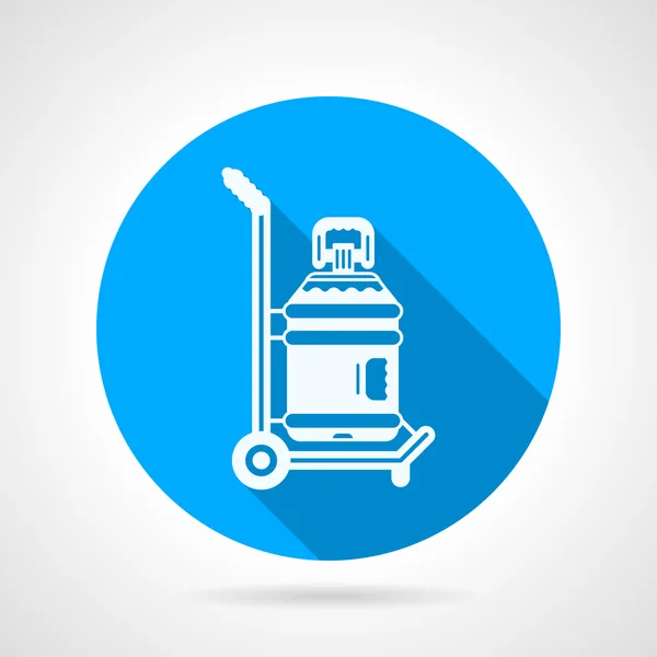 Water delivering blue round vector icon — Stockvector