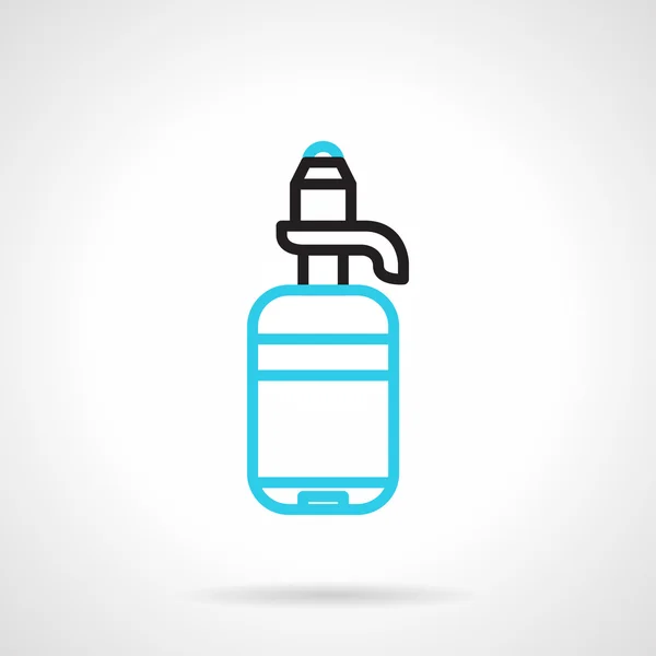 Bottle with pump line vector icon — Stockový vektor