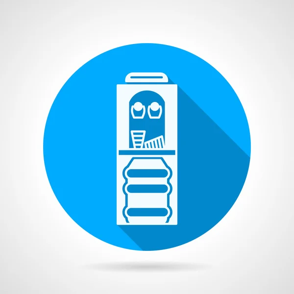 Round vector icon with white water cooler — Stock vektor