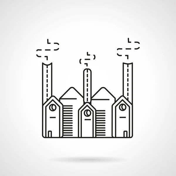 Edificio industrial línea plana vector icono — Vector de stock