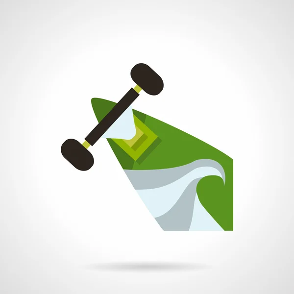 Green longboard flat vector icon — Stockvector