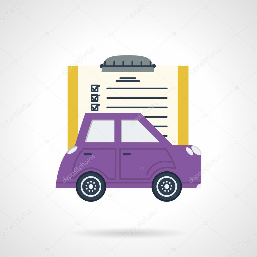 Automobile document flat vector icon