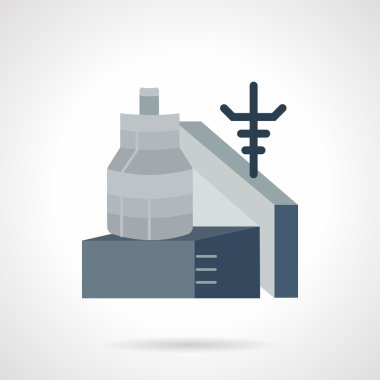 Metalworking factory flat vector icon