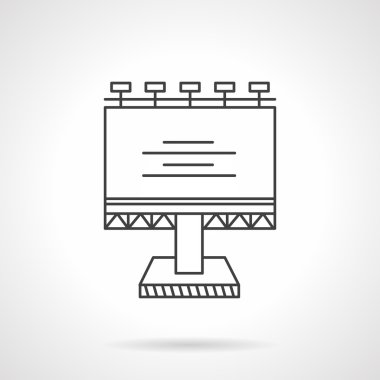 Illuminated billboard line vector icon