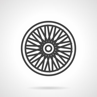 Bisiklet tekerleği düz vektör simgesi