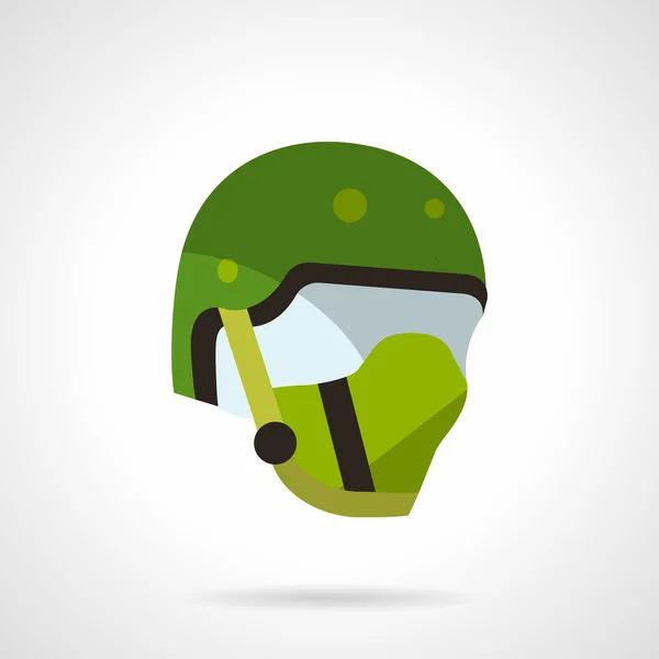 Green sports helmet vector icon — Wektor stockowy
