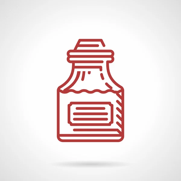 Tattoo ink bottle red line vector icon — Stockvector