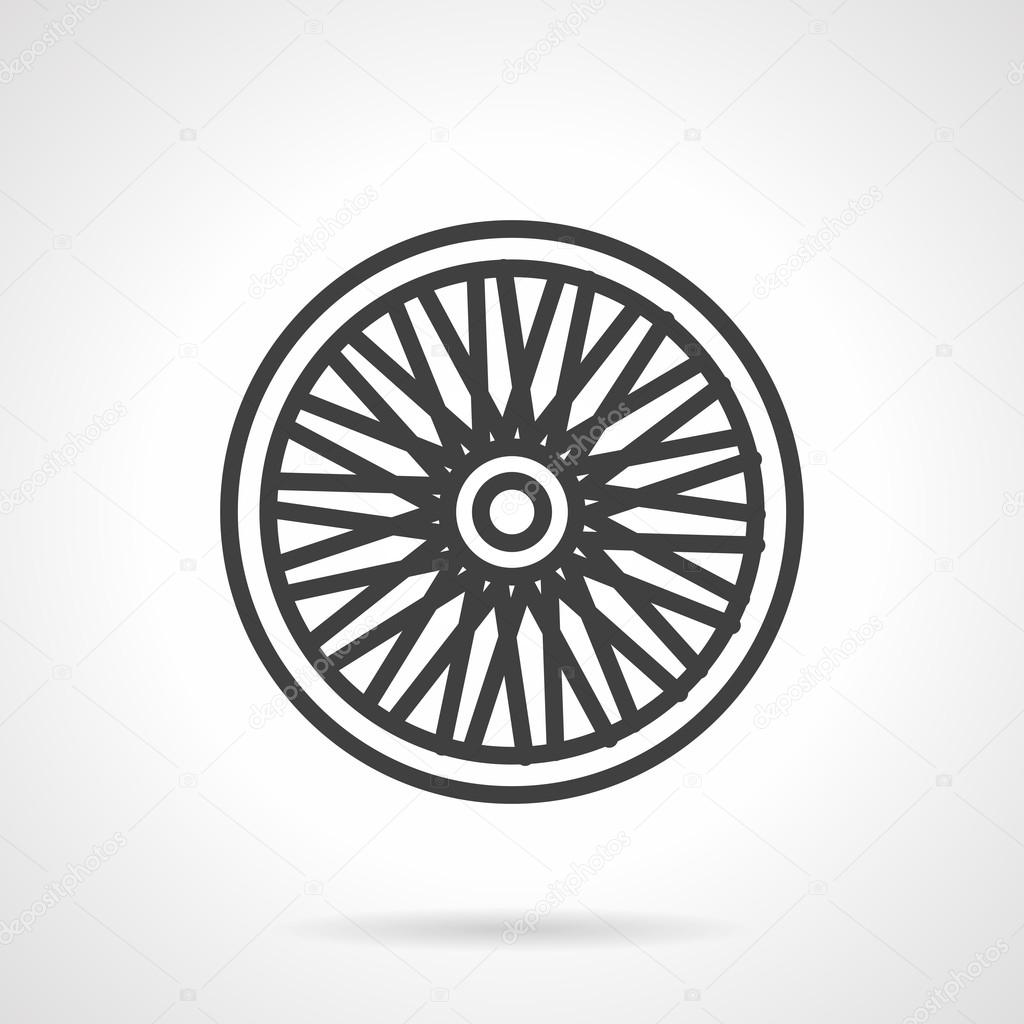 Bike wheel flat vector icon