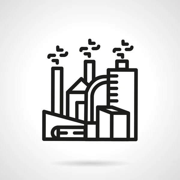 Chemical plant line vector icon — Stok Vektör