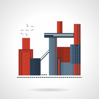 Concrete plant flat vector icon