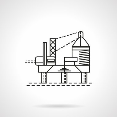 Oil sea platform. Vector icon