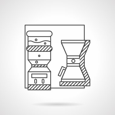 Office appliances line vector icon