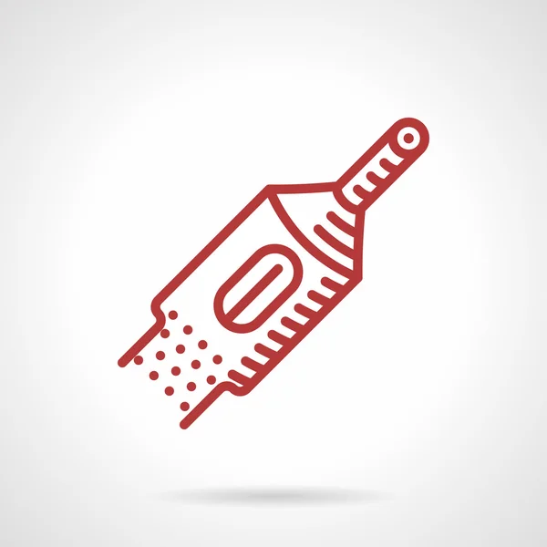 Tubo de máquina de tatuaje de línea roja. Icono del vector — Vector de stock