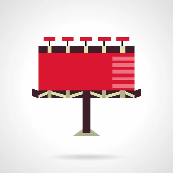 Red billboard. Flat vector icon — Wektor stockowy