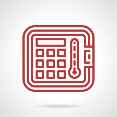 Red line vector icon for autoclave